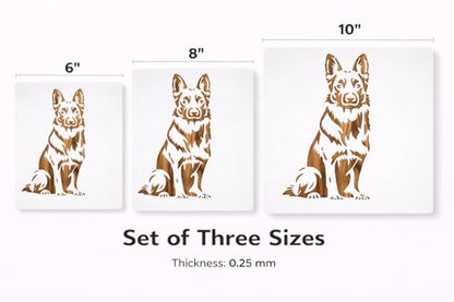 German Shepherd Dog Stencil – Reusable Canine Art Stencil for Painting, Crafting and DIY Projects (3 Pcs Set) - style: German Shepherd Dog