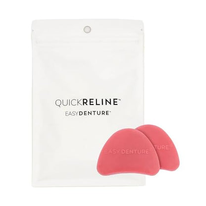 Hard Reline (Boil & Fit) Denture Reliner Kit; for Use with Full or Partial Denture, 2 Denture Reline Pucks Included with Each kit, Remold and Adjust mulitple Times, Zinc-Free, No More Loose Dentures!