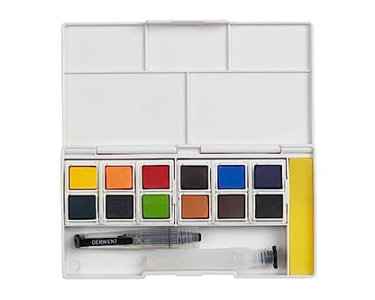 Derwent Inktense Paint 12 Pan Palette #1 - size: 1 Count (Pack of 1), style: 12 Half Pans #01