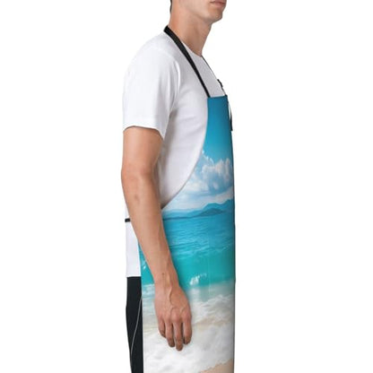 KKdskkds Tribal Boho Geometric Multi-Purpose Adjustable Waterproof Apron With Pocket For Men Women - color: Sunshine Ocean and Wave