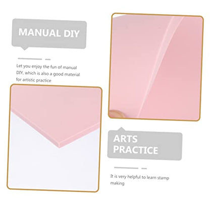 FONDOTIN DIY Rubber Carving Blocks 5-Piece Set for Art Projects 15x10x0.6cm Soft and Smooth Edges for Crafting and Stamping