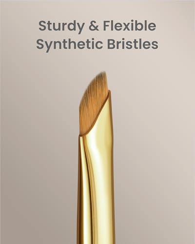 Desert Oak Series Wing Liner Duo Brush Set - CM 180 Bold Angled Eyeliner & CM 181 Precision Detail Brush for Gel/Liquid/Powder, Bubinga Handle & Brass Ferrule - color: CM-0180+CM-0181, size: 2 Piece