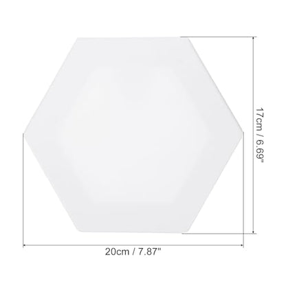 PATIKIL Paint Canvases for Painting, 2 Pack 8x7 Inch Hexagon Wood Frame Stretched Blank Art Canvas Board Panels for Acrylic, Oil, Tempera Painting, White - size: 8x7 Inch