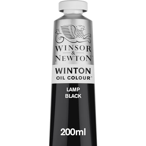 Winsor & Newton Winton Oil Color, 200ml (6.75-oz) Tube, Lamp Black - color: Lamp Black, size: 6.75 Fl Oz (Pack of 1), style: 6.75-oz Tube