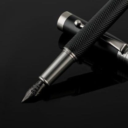 Fountain Pen Set, Smooth Writing Pen with 6PCS 2.6mm Ink Boxs and 0.5mm Fine Point Matte Pens for Executive Calligraphy Office Business Journaling Gift