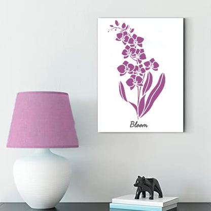 Large Orchid Stencil - Flower Stencils for Painting on Wood, Canvas, Paper, Fabric, Wall, Furniture - Stencils for Crafts Reusable for Art & Pattern Template -Floral Stencil (12x15 inch) - style: Orchid 12x15 Inch