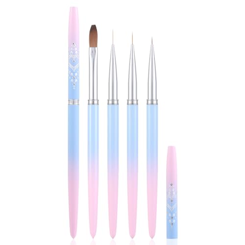 for OPI Nail Polish Remover, 4PCS Nail Clean UP Brushes for Cleaning Polish Mistakes on the Cuticles, Acetone Resistant Nail Brush for Nail Art and Designs - color: Blue