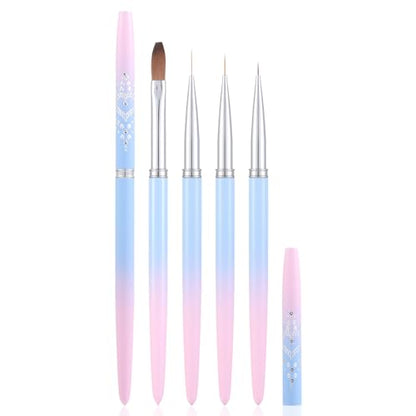 for OPI Nail Polish Remover, 4PCS Nail Clean UP Brushes for Cleaning Polish Mistakes on the Cuticles, Acetone Resistant Nail Brush for Nail Art and Designs - color: Blue