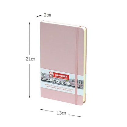 Tarens T9314-012M Art Creations Sketchbook, Drawing Notebook, 5.1 x 8.3 inches (13 x 21 cm), Pastel Pink, Thickness: 4.9 oz/sq ft (140 g/m2), Fine, Acid Free Paper, 80 Sheets Bound - color: pastel pink, size: 13×21cm