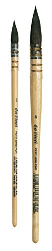 da Vinci Watercolor Series - Petit Gris Pur Brush Set 5358-2 Brush Set - Traditional Quill - Series 418 Sizes 1 & 4 - Pure Russian Blue Squirrel for Mop & Wash Techniques - style: 2 pack Petit Gris Quill