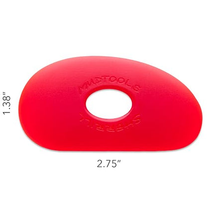 Mudtools Pottery Ribs – Shape 0 Polymer Rib (Red Very Soft), Small Kidney-Shaped Clay Shaping Tool for Clay & Ceramics (R0) - color: Red