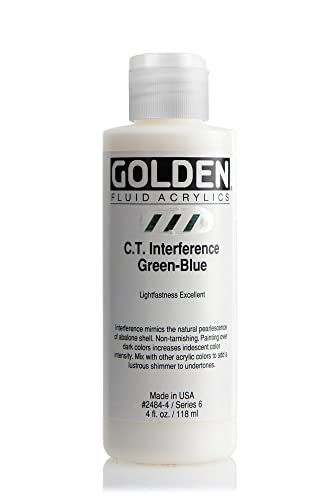 Golden Fluid Acrylic, 4 ounce bottle, Interference Green Blue