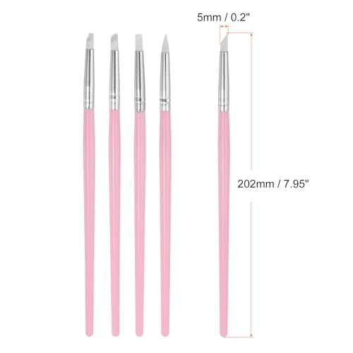 HARFINGTON 10pcs Silicone Clay Sculpting Tool Clay Sculpting Shaper Rubber Tip Shaping Pen Pottery Clay Shaping Carving Tool for Ceramic Sculpture Polymer Clay, White