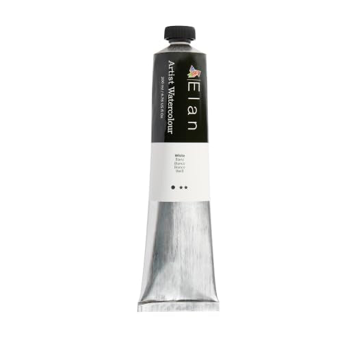 Elan White Watercolor Paint Tube 6.76 fl oz, Neutral Tone for Artists, White Watercolor Paint for Canvas - color: White