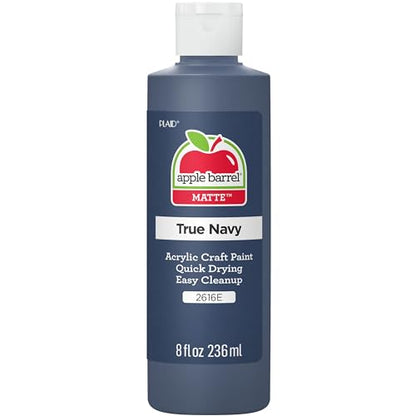 Apple Barrel, Acrylic Paint, 8 fl oz, True Navy, (Pack of 1) - color: True Navy, size: 8 Fl Oz (Pack of 1)