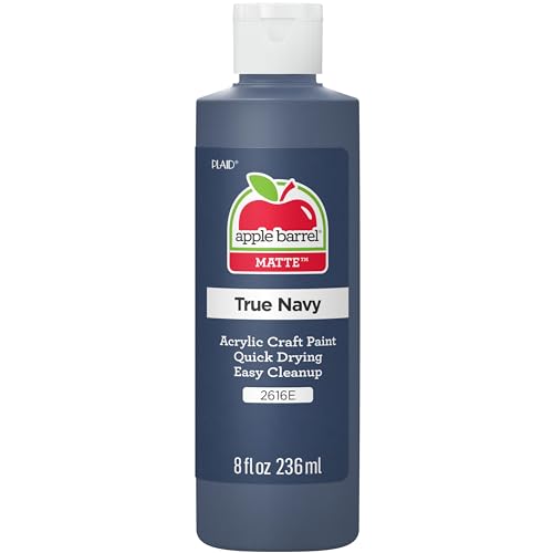 Apple Barrel, Acrylic Paint, 8 fl oz, True Navy, (Pack of 1) - color: True Navy, size: 8 Fl Oz (Pack of 1)