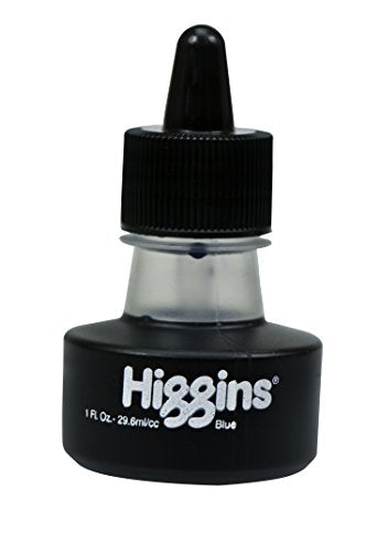 Higgins Dye-Based Drawing Ink, Blue, 1 Oz Bottle (44108) - color: Blue
