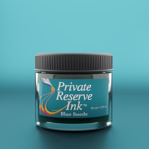 Private Reserve Premium Fountain Pen Ink, 60ml Bottle, Blue Suede | Premium fountain pen ink with smooth flow, rich color, and reliable everyday writing performance. - color: Blue Suede