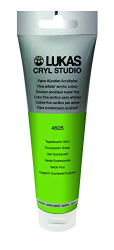Lukas CRYL Studio Artist Acrylic Paint, Fluorescent Green, 125 ml Tube - High Pigment Acrylic Paints for Canvas Painting, Large Scale Works - Medium-Viscosity, Water-Mixable, Fast Drying - color: Fluorescent Green, size: 4.23 Fl Oz (Pack of 1)