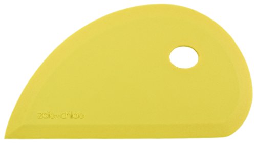 Zoie + Chloe Multipurpose Silicone Bowl Scraper - Dough Scraper for Cleaning Mixing Bowls, Baking Pan - Silicone Scraper Spatula For Painting, Smoothing, Frosting, Cake Decorating - Yellow, 7x3.75" - color: Yellow