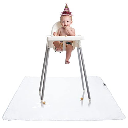 Graco Under High Chair Mat, 50", Clear, Pack of 1 | Waterproof & Washable, Plastic, Food/Spill Catcher, Eating, Painting & Art Floor Cover - color: Clear, size: Pack of 1