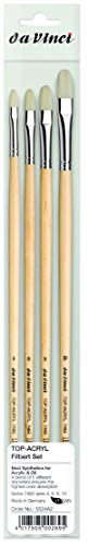 da Vinci Brushes 7482 Filbert (Sizes 4,6,8,10) Artist Brush Set, Black 4 - style: Top Acryl Synthetic Filbert Test Set