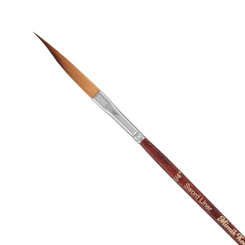 Creative Mark Mimik Kolinsky Watercolor Brush - 1/4" Sword Liner - Short Handle Synthetic Paint Brush - Handmade in Germany - Synthetic Sable Paint Brushes for Professional Artists - Animal-Friendly - size: 1/4"