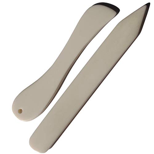 Genuine Bone Folder Set, Scoring, Creasing, Folding, Burnishing Tool | For Bookbinding Paper and Leather Crafts, Scrapbooking Origami Card Making Crafting,100% Cattle Bone