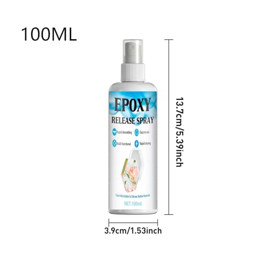 Epoxy Mold Release Spray - 100ml Non-Stick Smooth Agent,Smooth Mold Removal Epoxy Release Agent | for Candle Wax Plaster DIY Crafts Art Projects Casting