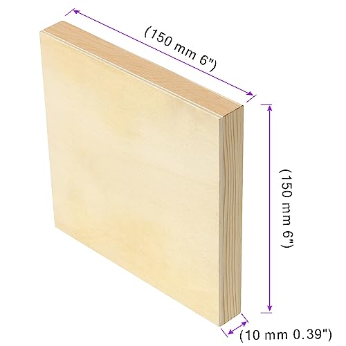 JOIKIT 20 Pack Wood Canvas Panels 6 x 6 x 5/8 Inch, Wooden Canvas Board 15x15x1cm Unfinished Wood Cradled Painting Panel Boards, Artist Wooden Canvases for Burning, Pouring, String Art, Crafts - size: 6 x 6 inch 20PCS