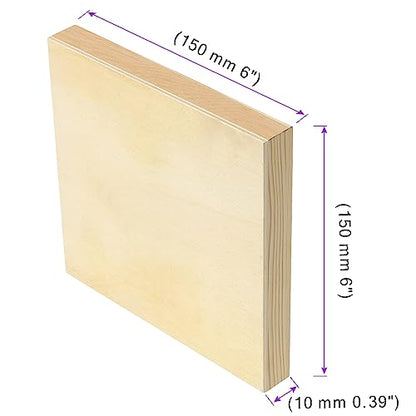 JOIKIT 20 Pack Wood Canvas Panels 6 x 6 x 5/8 Inch, Wooden Canvas Board 15x15x1cm Unfinished Wood Cradled Painting Panel Boards, Artist Wooden Canvases for Burning, Pouring, String Art, Crafts - size: 6 x 6 inch 20PCS
