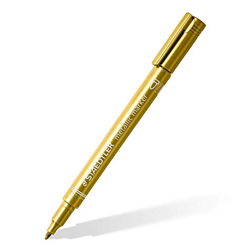 STAEDTLER 308 SWP3P Pigment Liner Fineliner Pens and Free Metallic Marker - Assorted Colours (Pack of 4)