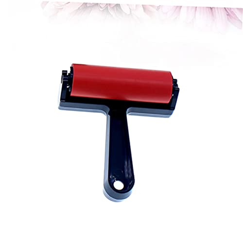 SEWACC Artist Rubber Roller Brush for Ink Painting 10cm Length Red for Scrapbooking Wall Art and Drawing Projects