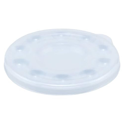 Creative Mark 10-Well Round Plastic Paint Palette with Lid - Pack of 12, Durable, Reusable, Solvent-Resistant, with Oversized Paint Wells Mixing and Color Theory - 7.4ml (0.25oz) Per Well