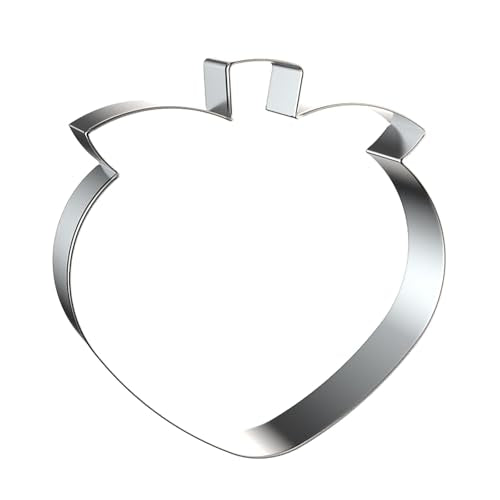 Peach Cookie Cutter Set - 5 inch, 4 inch, 3 inch, 2 inch - 4 Piece Fruit Cookie Cutters Shapes Biscuit Fondant Clay Molds - Stainless Steel