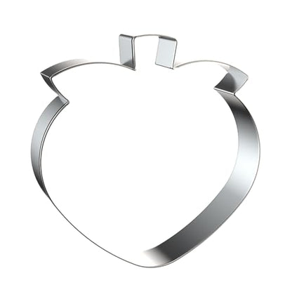Peach Cookie Cutter Set - 5 inch, 4 inch, 3 inch, 2 inch - 4 Piece Fruit Cookie Cutters Shapes Biscuit Fondant Clay Molds - Stainless Steel