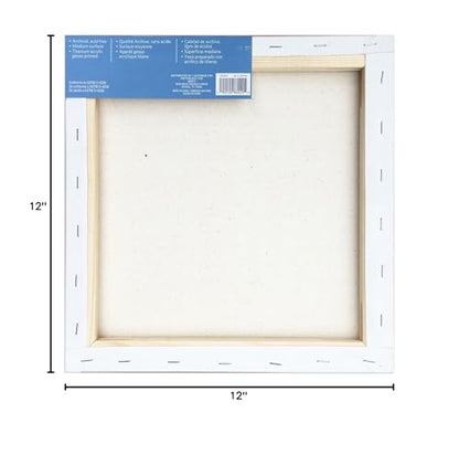 Artist's Loft 7 Count 12” x 12” Super Value Canvas Necessities - Acid Free Cotton Canvas for Paint, Acrylic, & Oils - 1 Pack - size: 12 x 12 inches