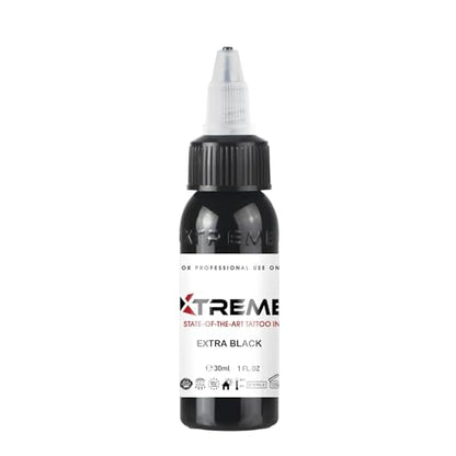 Xtreme Tattoo Ink, Versatile Medium Viscosity for Precision Tattooing, Rich Hue, Quick Healing, Acrylic-Free, Water Based and Premium Quality, Ready-to-Use Tattoo Ink (Extra Black, 1 oz) - color: Extra Black, size: 1 fl oz