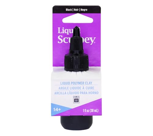 Sculpey Liquid Sculpey Liquid Polymer Oven-Bake Clay, Black, 1 oz. bottle, Great for jewelry, holiday, DIY, mixed media, window clings, home décor and more! Great for beginners to artists! - color: Black, size: 1 oz