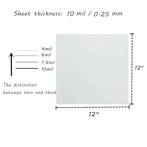 BANLTRE 10 Pieces 10 mil Transparency Blank Template Material Stencils Mylar for Cutting Paper Clear Sheet 12 × 12 inch (10-10 mil) - size: 10-10 mil
