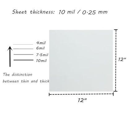 BANLTRE 10 Pieces 10 mil Transparency Blank Template Material Stencils Mylar for Cutting Paper Clear Sheet 12 × 12 inch (10-10 mil) - size: 10-10 mil
