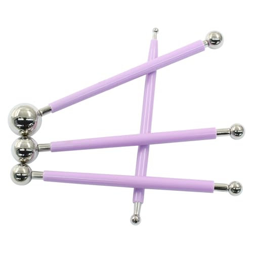 4Pcs Metal ball Fondant Tool Stainless Steel Modelling Ball Tools Set DIY Cake Decorating Tool for Sculpting and Shaping (Purple) - color: Purple