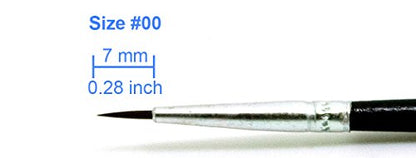 50 Pcs Pack of Synthetic Fine Detail Paint Brushes Set for Miniature, Scale Model, Art Painting in Acrylic, Oil, Watercolor - Pointed Round (Size #00 (Small)) - size: Size #00 (Small)