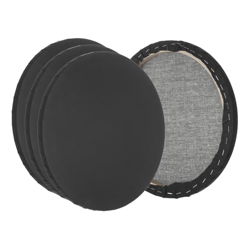PATIKIL Stretched Canvas, 6 Pcs 12" x 12" Round Canvas for Painting Primed Cotton Blank Canvas for Acrylics Oil Watercolor Paints, Black - color: Black, size: 12" x 12"