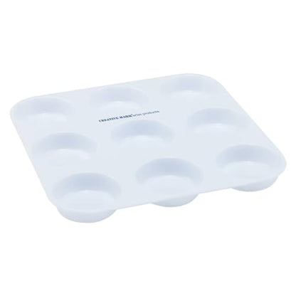 Creative Mark 9-Well Plastic Muffin Tray Paint Palette - Pack of 12, Durable, Reusable, Solvent-Resistant, with Oversized Paint Wells for Students, Artists, Teachers - 60ml (2oz) per Well - size: 9 Wells