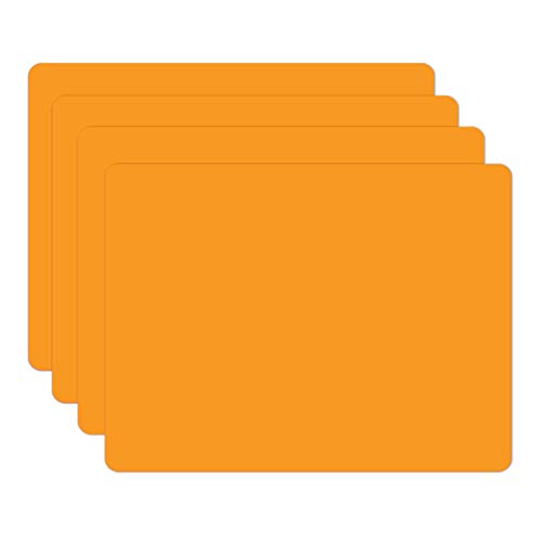Silicone Placemats, Food-Grade Non-Slip Waterproof, Dining, Stain Resistant, Countertop Protector, Kitchen Counter Mat, Heat Resistant, Baking mat Dishwasher Safe (15.7x11.8Inch-4pack, Orange) - color: Orange, size: 15.7x11.8Inch-4pack