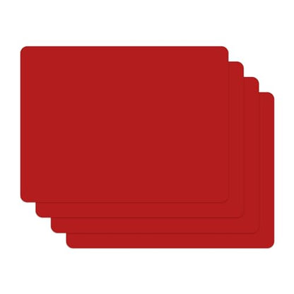 Silicone Placemats, Food-Grade Non-Slip Waterproof, Dining, Countertop Protector, Kitchen Counter Mat, Heat Resistant, Baking mat Dishwasher Safe - color: Red, size: 15.7 x 11.8 in - 4pcs (0.04 in)