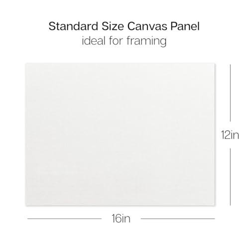 KINGART White Canvas Panel Set – Rectangle, 12x16 Inch, 4-Pack – 100% Cotton, Pre-Primed Gesso Artist Boards for Acrylic, Oil, Sketching, & Mixed Media Painting - color: White, size: 12" x 16"