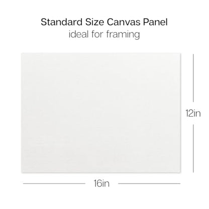 KINGART White Canvas Panel Set – Rectangle, 12x16 Inch, 4-Pack – 100% Cotton, Pre-Primed Gesso Artist Boards for Acrylic, Oil, Sketching, & Mixed Media Painting - color: White, size: 12" x 16"