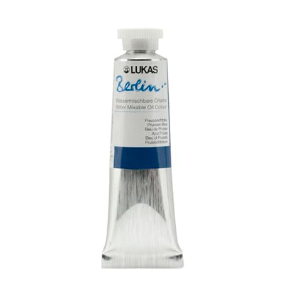 Lukas Berlin Pro Artists Water Mixable Oil Paint 37 ml Tube Prussian Blue, Water Soluble, Lightfast Pigments, Quick Drying, Easy Clean-Up, Eco-Friendly, Professional Quality, 40 Color Range - color: Prussian Blue, size: 1.25 Fl Oz (Pack of 1)